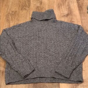 Old Navy Light Brown Cable Knit Turtleneck Sweater